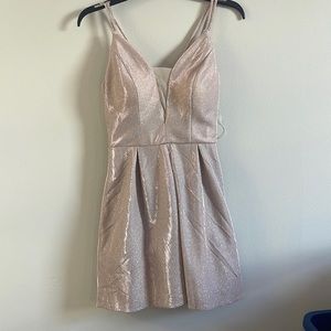 women’s formal dress, rose gold